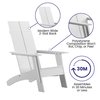 Flash Furniture 2PK Modern White Adirondack Chairs & 22" Fire Pit JJ-C145092-202-WH-GG